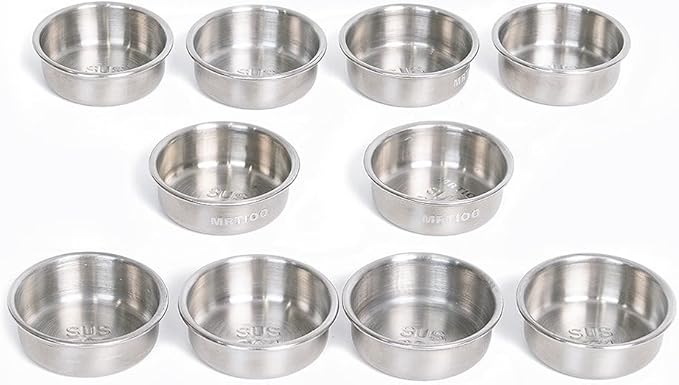 Crested Gecko Feeding Ledge [Non-Suction Cup], with 10 Pcs Stainless Steel Metal Food Cups, Reptile Food Bowls and Water Dish, for Lizard Or Other Small Pet Feeder Accessories Supplies