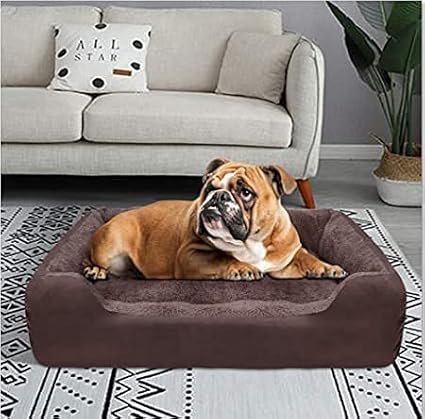 PUPPBUDD Dog Beds for Medium Dogs, Washable Dog Bed Comfortable and Breathable Pet Bed Rectangle Warming Dog Bed for Medium Dogs