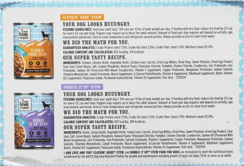 I AND LOVE AND YOU Wet Dog Food - Flew The Coop Variety Pack - Chicken + Turkey, Grain Free, Filler Free 13oz can, 6pk