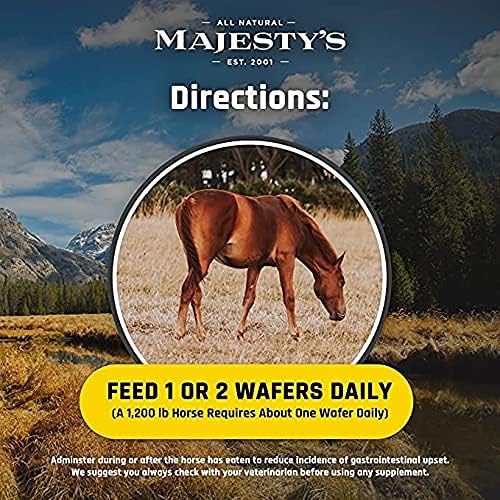 Majesty's Flex HA Wafers - Superior Performance Horse/Equine Joint Support Supplement - HA, Vitamin C, Yucca, Glucosamine (Peppermint, 60 Count)