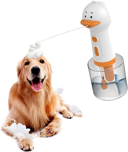 Electric Dog Cleaning Foam Machine Sprayer - deep Cleaning pet Fur Size 9 in x 3.2 in x 3.2in 350ml Capacity 1200mAh Ultra Long Standby - IPX7 Waterproof (White)