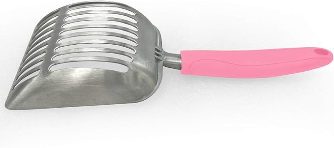 Cat Litter Scoop - Aluminum Alloy cat Litter Shovel, Suitable for All cat Litter, Metal Durable Garbage Shovel Pink