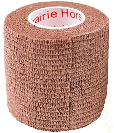 2 Inch Vet Wrap Tape Bulk (Brown) (Pack of 6) Self Adhesive Adherent Adhering Flex Bandage Grip Roll for Dog Cat Pet Horse