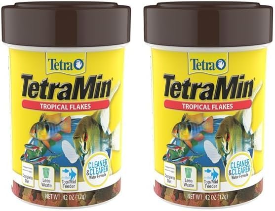 TetraMin Nutritionally Balanced Tropical Flake Food for Tropical Fish, 0.42 oz (Pack of 2)