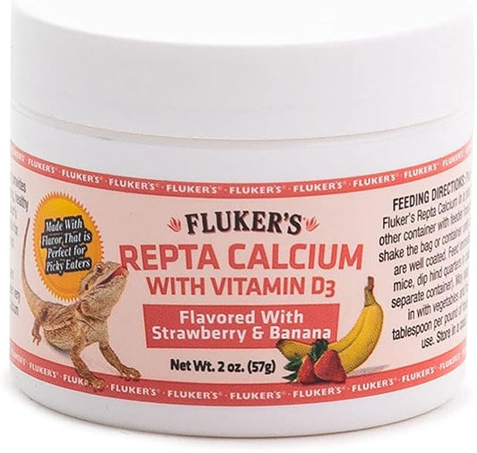 Fluker's Strawberry Banana Flavored Repta Calcium with Vitamin D3, 2 oz