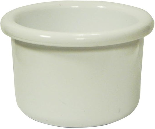 Crock-Style White Plastic Bird Dish 8 oz