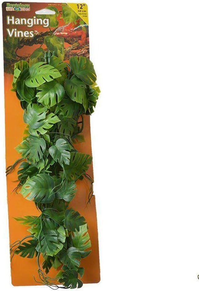 Penn-Plax Reptology Decorative Hanging Terrarium Plant Vines for Reptiles and Amphibians – 12” Length – Green