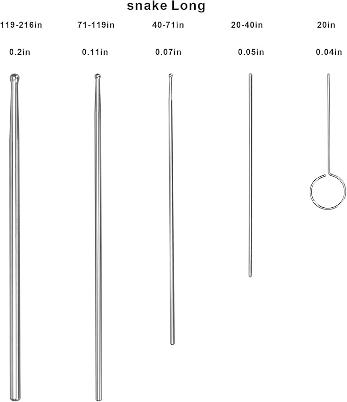 Aiicioo Snake Probe Kit 6 Pieces Ball Python Reptiles Sexing Boy or Girl Snake Stick Tool Kit Set