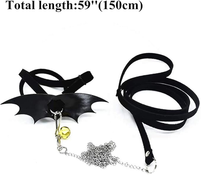 Turtle Harness and Leash with Wings Tortoise Leash Lizard Leash Tortoise Harness Strap Small Animal Adjustable Collar Leash Walking Lead Control Rope Pet Harness Leash (M(3.1'' - 15''),Black)