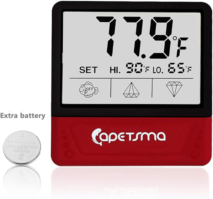 Fish Tank Thermometer, Touch Screen Digital Aquarium Thermometer with LCD Display, Stick-on Temperature Sensor ensures Optimum Temperature in Terrarium, for Your pet Amphibians and Reptiles…