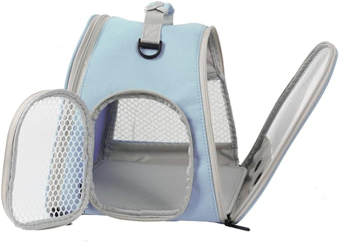 Guinea Pig Carrier Backpack, Clear Bubble Window Backpack for Guinea Pig, Bunny Rat Bird (Blue, Carrier)