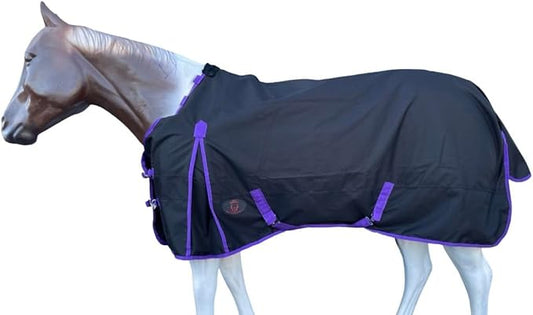 1200 Denier Horse RAIN Sheet | Horse Turnout Sheet | Horse RAINSHEET (Waterproof & Breathable) (Black-Purple, 78)