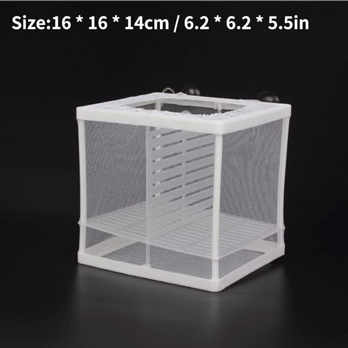 Fish Incubator Mesh Box Fish Isolation Box Aquarium Fish Breeding Box Fish Breeder Net Fry Hatchery Incubator Aquarium Divider Mesh with Suction Cup Isolation Board