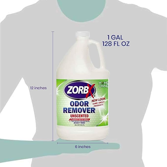 ZORBX Unscented Odor Eliminator Spray - Used in Hospitals & Healthcare Facilities | Advanced Trusted Odor Remover Formula | All-Purpose Deodorizer for Dog, Cat, Home, Carpet & Car - 128 Oz (1 Gallon)