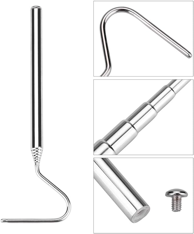 Asixxsix Reptile Catcher, Stainless Steel Reptile Capture Hook, Tough and for Moving Small Snakes Pet Shop Reptile Collecting Wild Snakes