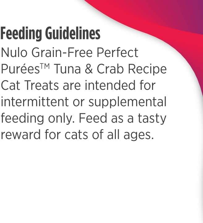 Nulo Freestyle Grain-Free Perfect Purees Premium Wet Cat Treats, Squeezable Meal Topper for Felines, High Moisture Content to Support Cat Hydration, 0.5 Ounce, Tuna & Crab