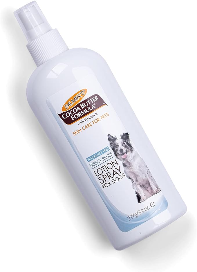 Palmer's for Pets Cocoa Butter Formula Direct Relief Lotion Spray for Dogs with Vitamin E | Fragrance Free Dog Lotion for Dry Itchy Skin Spray On Lotion for Dogs - 8 oz (FF15584)