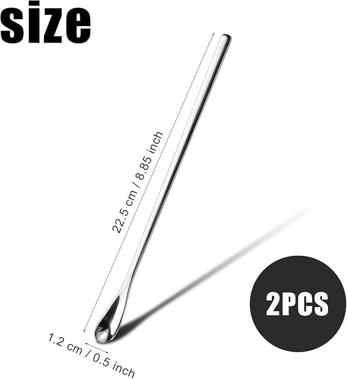 2pcs Reptile Food Spoons, Reptile Feeding Spoon Long Handle Fruit Mixing Stirring Food Scoop Pet Feeding Tool Fit for Crested Gecko Lizard Gargoyle Bearded Dragon and Other Small Animals