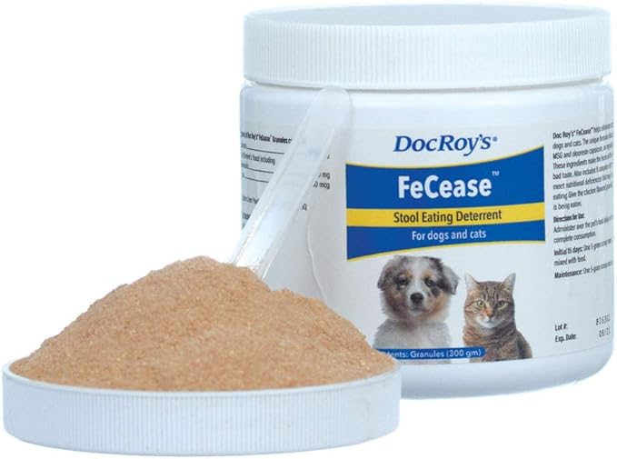 Revival Animal Health Doc Roy's FeCease- Stool Eating Deterrent- for Dogs & Cats- 300gm Granules