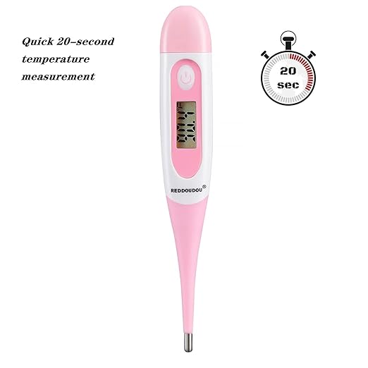 Digital Pet Thermometer for Accurate Fever Detection, Suitable for Cats/Dogs/Horse/Veterinarian, Waterproof Pet Thermometer, Fast and Accurate Measurements in 20 Seconds (Pink)