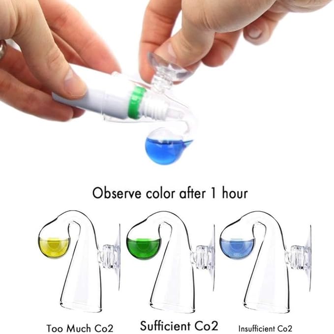 Glass Drop Checker Kit with 15ml Co2 Checker Solution Monitor of Planted Tank Co2 Levels for Aquarium Plant Fish Tank Test CO2 Kit