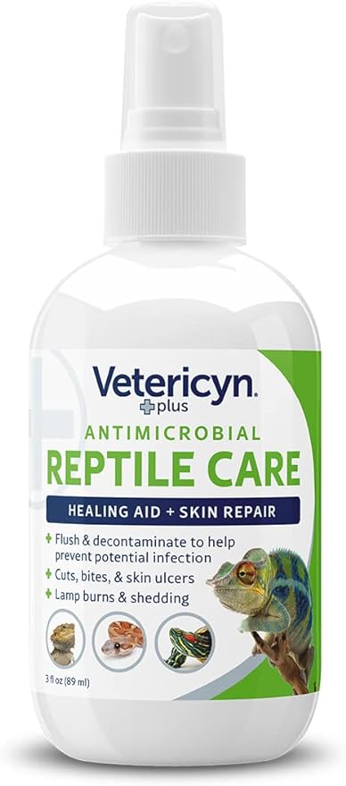 Vetericyn Plus Reptile Wound Care Spray | Reptile Skin Repair, Help Care for Reptile Wounds, Including Scale Rot, Lamp Burns, and Shedding. 3 Ounces