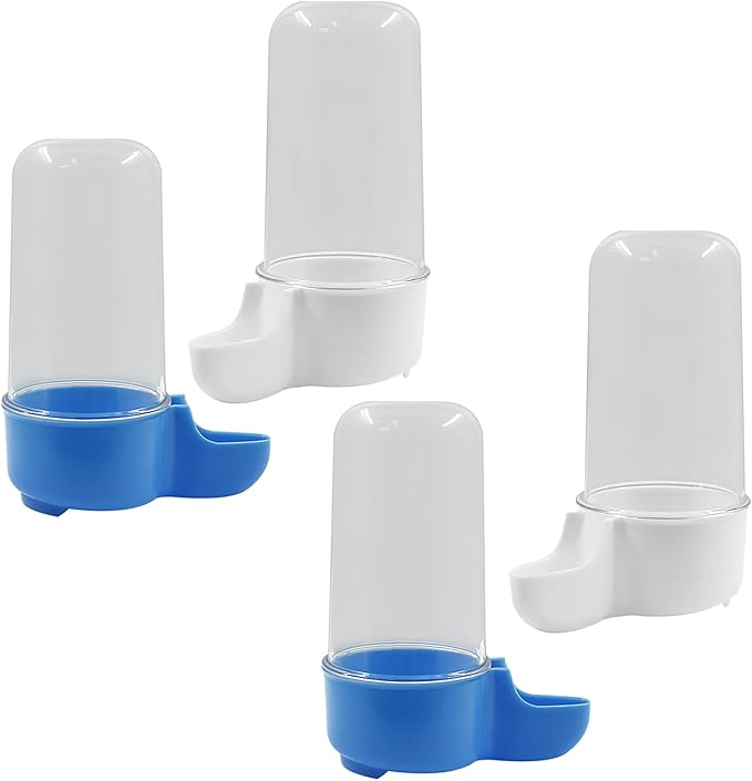 4 Pcs Plastic Bird Feeder, 200ml/6.76 fl oz, For Parrots, Cockatiels, Budgies, Mice, Hamsters