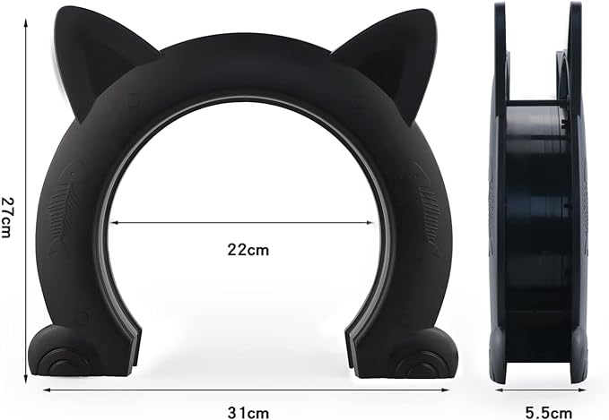 Wordcam Large Cat Door Interior Door, XL Indoor Cat Door, Pet Doors for Cats, Kitties and Small Dogs (Black)