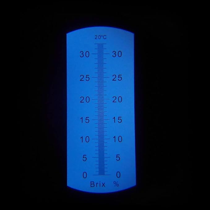 Brix Refractometer with ATC for Liquid Fruit Canned Food Sugar Content Test 0-32% Brix Refractometer Automatic Temperature Compensation