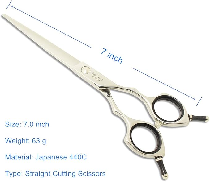 HASHIMOTO Dog Straight Scissors,Grooming Shears for Dogs,Cat Grooming Scissors,7.0 inch,Light Weight.