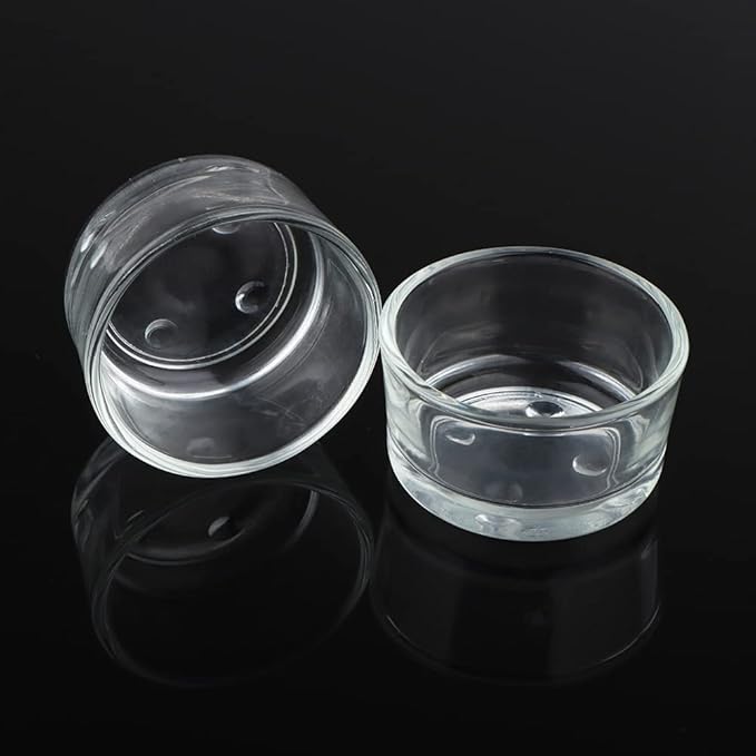 6 Pcs Glass Reptile Feeding Bowl Food Basin Tray Container Water Dish Cup for Small Reptile Lizard Spider Corn Snake Scorpion Centipede Crickets