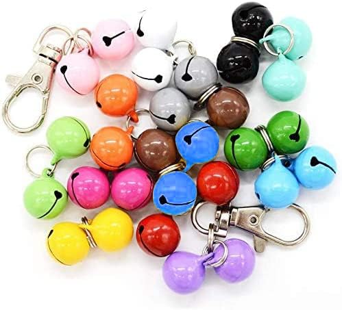 30 Pack Pet Cat Dog Collar Bells for Potty Training Colorful Cat Dog Strong Loud Bell Charm for Collars Necklace Pendant