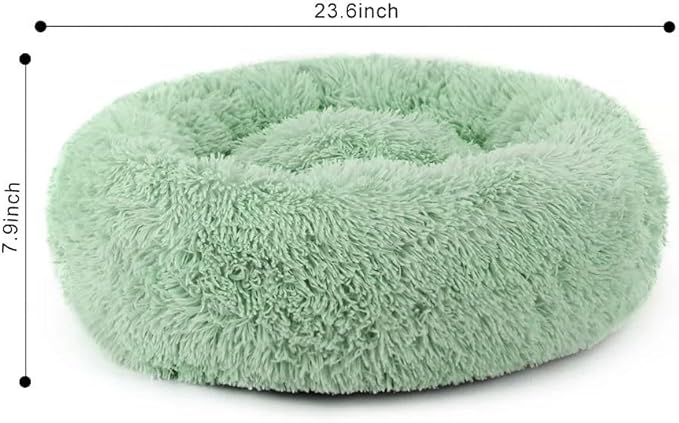 Cat Beds for Indoor Cats - Cat Bed Washable 20/24 inches, Dog Beds for Small Medium Dogs, Anti Anxiety Round Fluffy Plush Faux Fur Cat Bed,Thick Bottom Keep Pets Off The Cold Tile