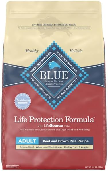 Blue Buffalo Blue Life Protection Formula Natural Adult Beef and Brown Rice Dry Dog Food, 24 lbs.