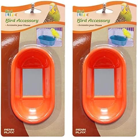 Penn-Plax Bird Bath with Mirror – Designed for Small Bird use, Easy to Setup, BA513 (Pack of 2)