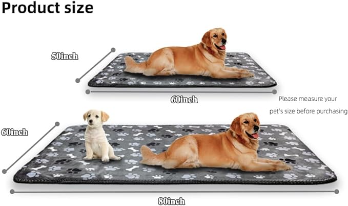 Waterproof Pet Blanket Dog Blankets, Pattern Printing Super Soft Warm Fluffy Facecloth Sofa Car Bed Protector, Urine Proof Washable Pet Blanket for Puppy Large Dogs & Cats(Dog paw130cm*153cm)