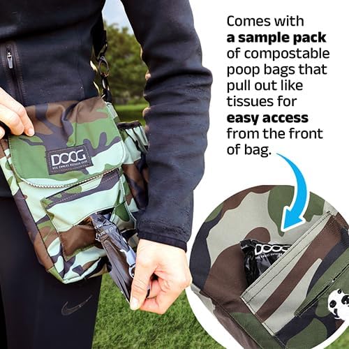 DOOG | Walkie Bag | Adjustable Shoulder Bag With Poo Bag Compartment | Green