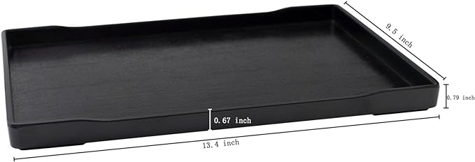 OMEM Reptile Bowl Large Food and Water Dish Enough Space Also Fit for Bath Simulated Wood Grain Surface (XL, Black)