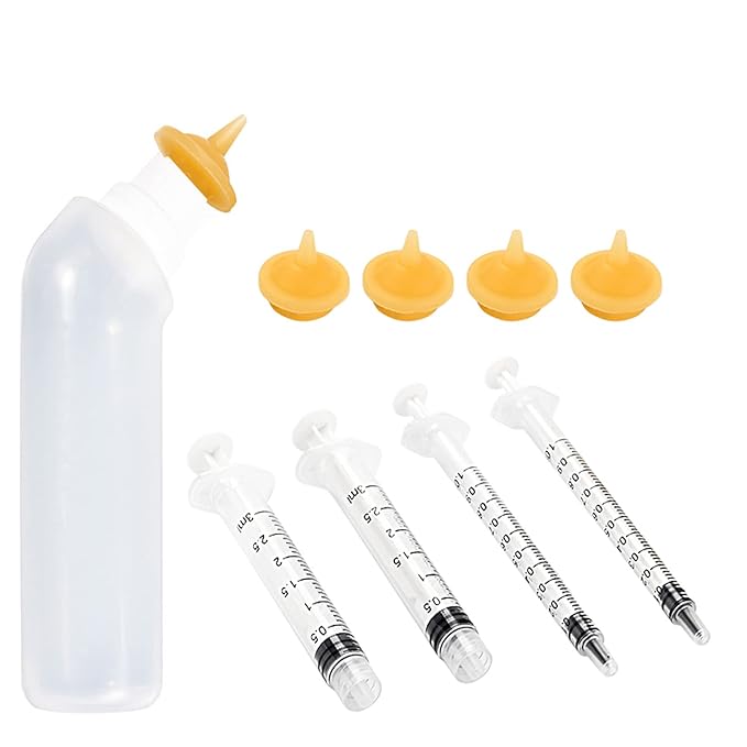 Pet Feeding Silicone Nipple with Bottle and Syringes for Puppy Dog Cat or Other Pets (Model 3)