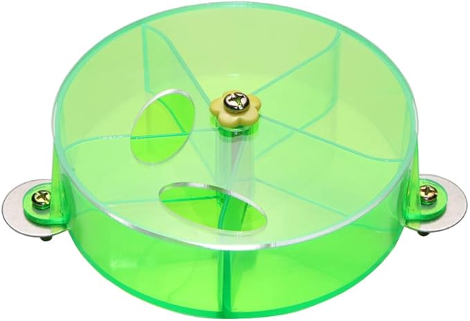 Bird Creative Foraging System Wheel Seed Food Ball Rotate Training Toy for Small and Medium Parrots Parakeet Cockatiel Conure (GREEN)