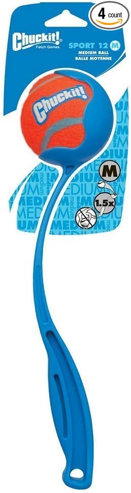 Chuckit Pocket Ball Launcher Medium Ball - 12" Launcher (4 Pack)