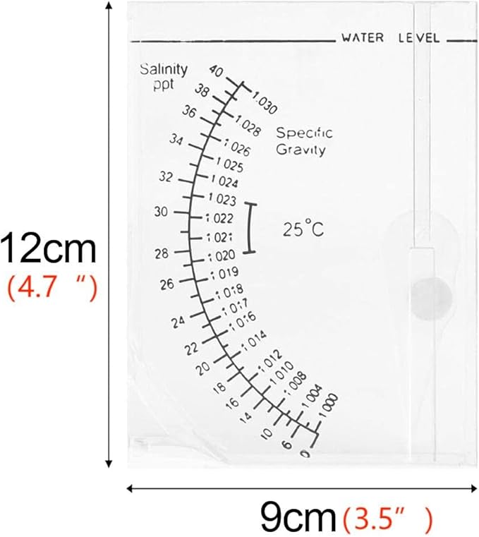 Salinity Hydrometer Salinity Tester Square Sea Hydrometer Salinity Measuring Device Salt Water Salinity Meter for Fish Tank Pond Saltwater Freshwater