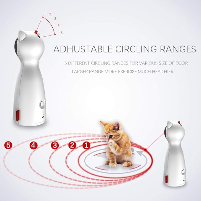 Automatic Cat Laser Toy Interactive Cat Toys for Indoor Cats/Kitty/Dogs (DIY Sticker) (Colorful)