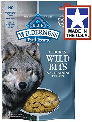 Blue Buffalo Wilderness Trail Treats Grain-Free Wild Bits Dog Treats - 3 Flavors 2 BAGS EACH FLAVOR (Salmon, Chicken, & Duck) - 4 Ounces Each (6 Total Pouches) - MADE IN USA by Blue