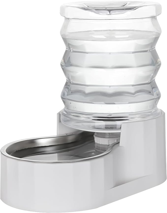 RIZZARI Automatic 4L Pet Waterer, Gravity Dog Water Bowl Dispenser, Stainless Steel Cat Water Dispenser, Large Capacity Water Feeder for Small and Medium-Sized Cats and Dogs (4L)