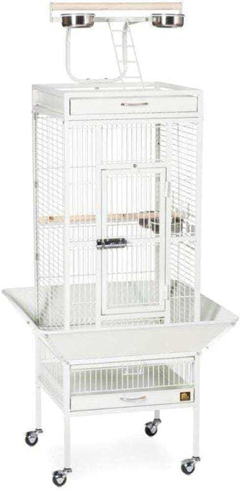 Prevue Hendryx 3151C Pet Products Wrought Iron Select Bird Cage, Chalk White,18'' x 18'' x 57''