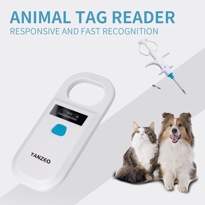 Yanzeo AR180 Pet Microchip Scanner, RFID EMID Animal Handheld Reader,134.2kHz Pet ID Scanner Rechargeable Animal Chip Registration, Pet Tag Scanner FDX-B(ISO 11784/11785)