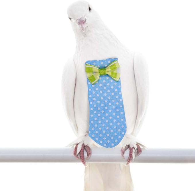 Romantic Valentine's Day Diaper Birds Nappy, Parrot Diaper, Nappy, Pet Bird Clothes, Flying Bowknot Costume, for Household(Blue, S Code)