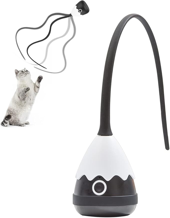 Cat Wand Toy, Silicone Tail 2 Pack-Black&Blue