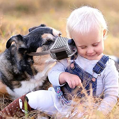 Dog Muzzle Anti Biting Barking and Chewing with Comfortable Mesh Soft Fabric and Adjustable Strap, Suitable for Small, Medium and Large Dogs(Gray(3D Mesh),XS)